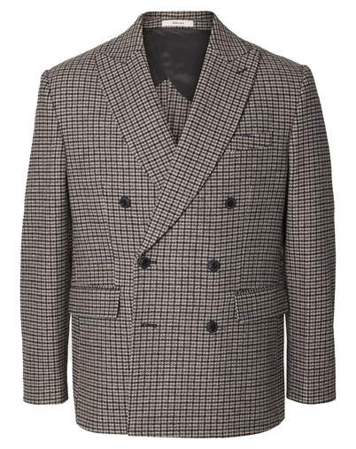 Selected - SLMMorris Wool Blend Doppelreihiger Blazer - Medium Gray